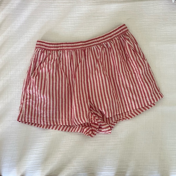 Christy Dawn Red and White Striped Women Shorts - Picture 1 of 4